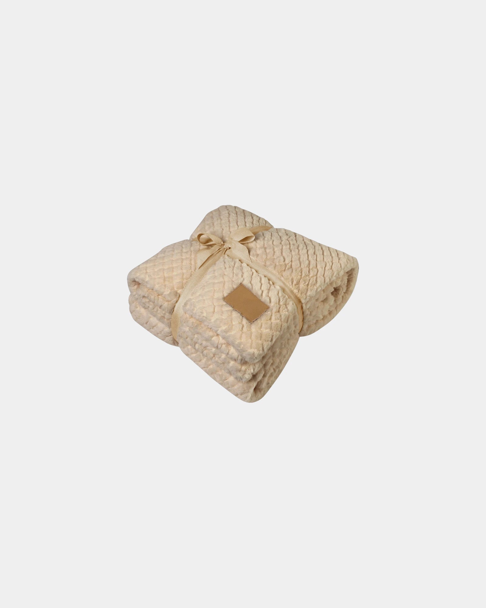 Custom recycled polyester Luxe Nordic throw blanket - Fawn